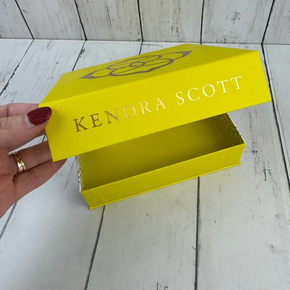 Kendra Scott Yellow Gift Box with Bow and Jewelry Dust Bag Present